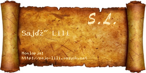 Sajó Lili névjegykártya